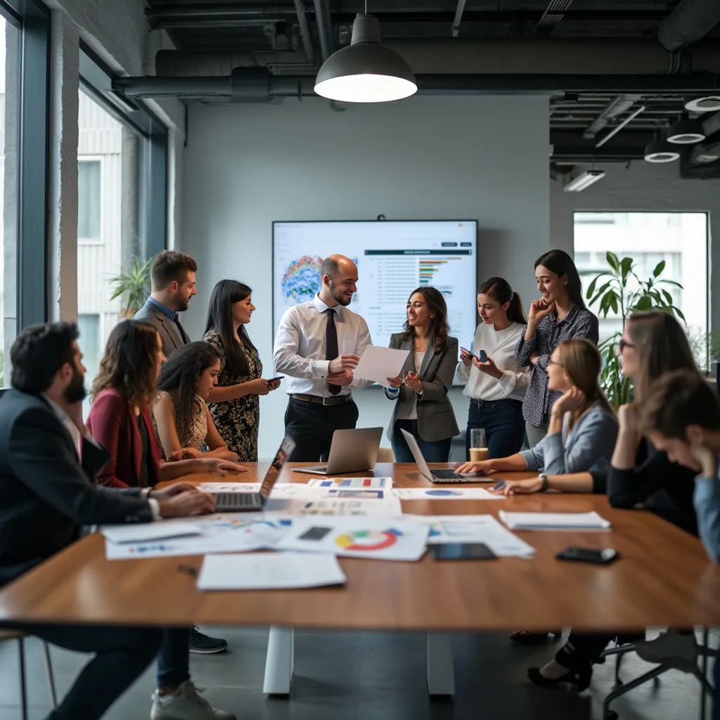 Equipo discutiendo estrategias de inversión